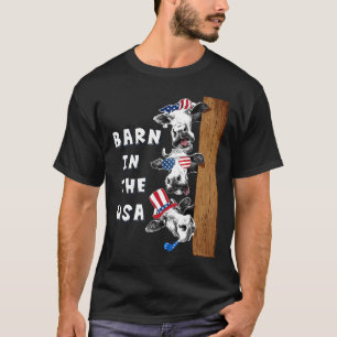Barn In The Usa Independence Day July 4th Cow T-Shirt