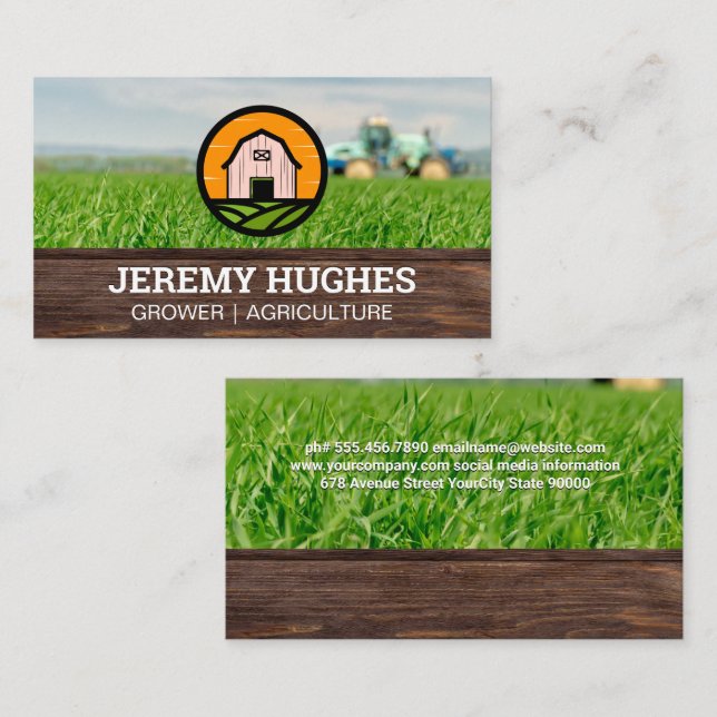 Barn Logo | Farmland Tractor Business Card (Front/Back)
