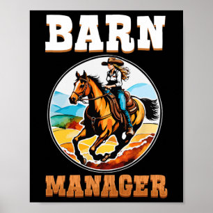 Barn Manager I Equestrian Pony Horse Fan  Poster