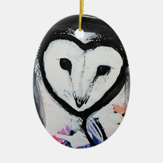 Barn Owl Art                                       Ceramic Tree Decoration (Front)