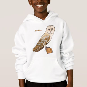 Barn owl bird cartoon illustration