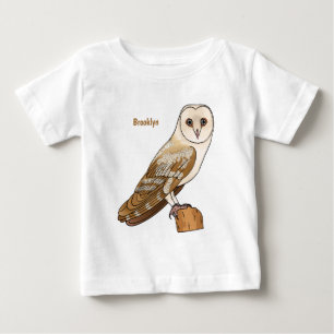 Barn owl bird cartoon illustration   baby T-Shirt