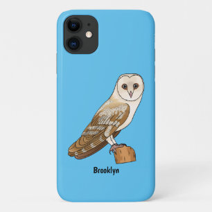 Barn owl bird cartoon illustration Case-Mate iPhone case