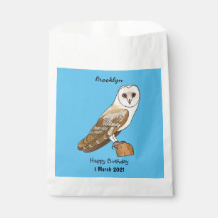 Barn owl bird cartoon illustration  favour bags