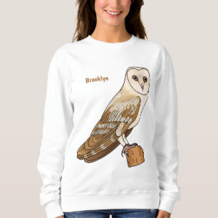 Barn owl bird cartoon illustration sweatshirt