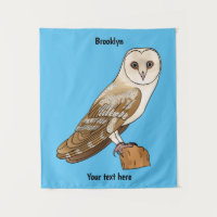 Barn owl bird cartoon illustration