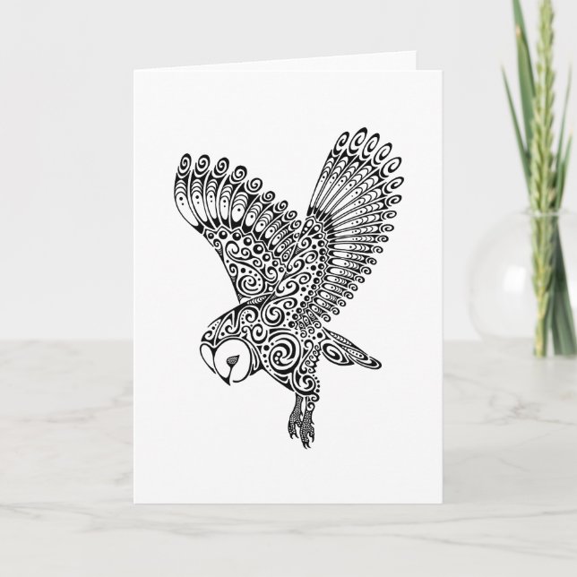 Barn Owl Bird Design Card (Front)