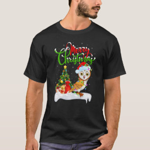 Barn Owl Bird Lover Xmas Decoration Santa Barn Owl T-Shirt