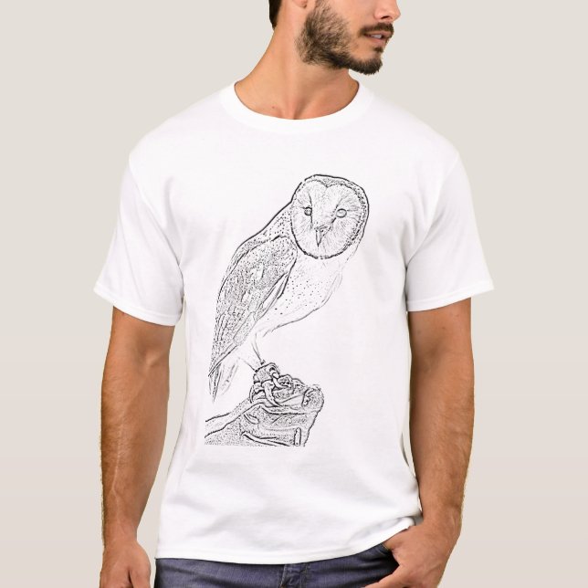 Barn Owl (black) T-Shirt (Front)