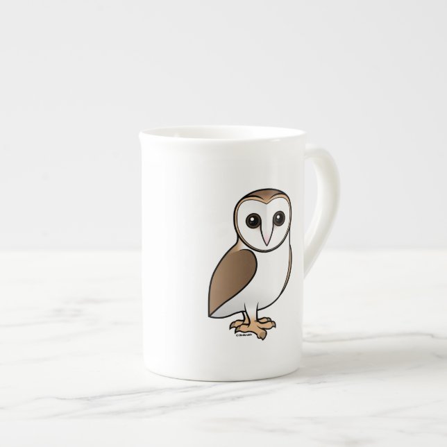 Barn Owl Bone China Mug (Front Right)