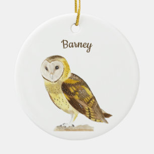 Barn Owl Ceramic Tree Decoration
