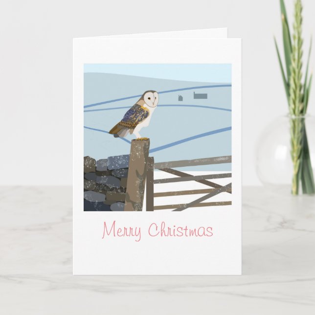Barn owl Christmas Card (Front)