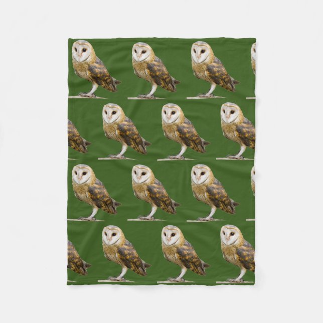 Barn Owl Fleece Blanket (Front)