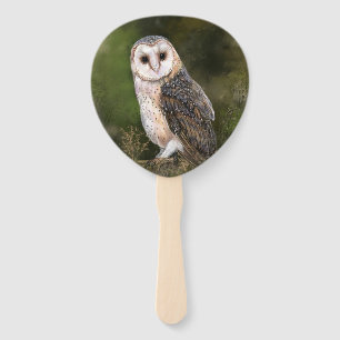 Barn Owl Hand Fan