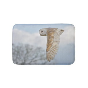 Barn Owl in Flight Bath Mat