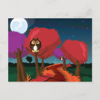 Barn Owl in the Moonlight Art Postcard