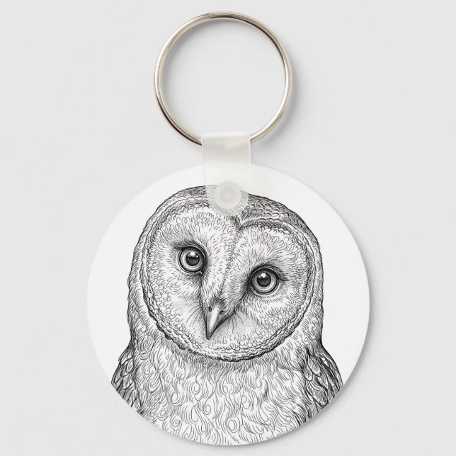 Barn Owl Keychain Print (Front)