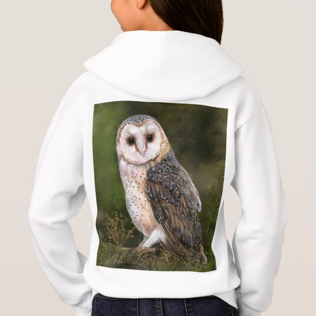 Barn Owl Kid's Hoodie (Back)