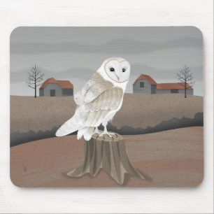 Barn Owl Mouse Pad