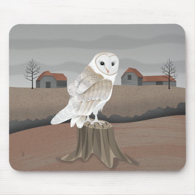 Barn Owl Mouse Pad (Front)
