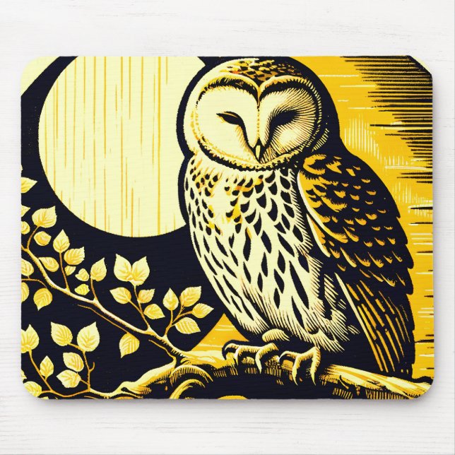 Barn Owl Nature Lovers Owls Tree Earth Day         Mouse Pad (Front)