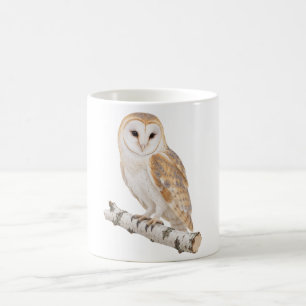 Barn Owl on a Birch Branch Coffee Mug