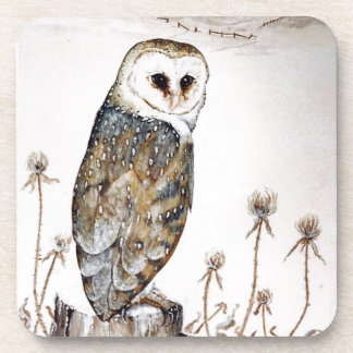 Barn Owl on the hunt Coaster