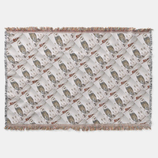 Barn Owl on the hunt Throw Blanket