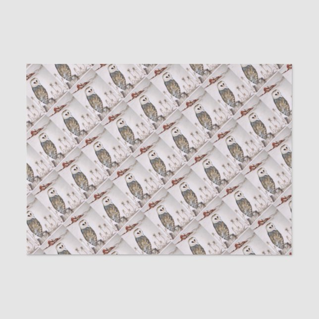 Barn Owl on the hunt Tissue Paper (Front)