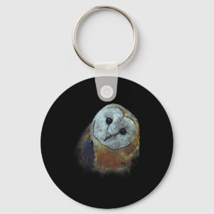 Barn Owl Painting Owl Art Key Ring