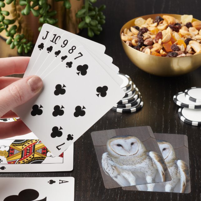 Barn Owl Raptor Photo Playing Cards (In Situ)