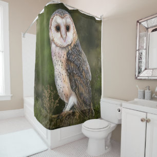 Barn Owl Shower Curtain - Painting