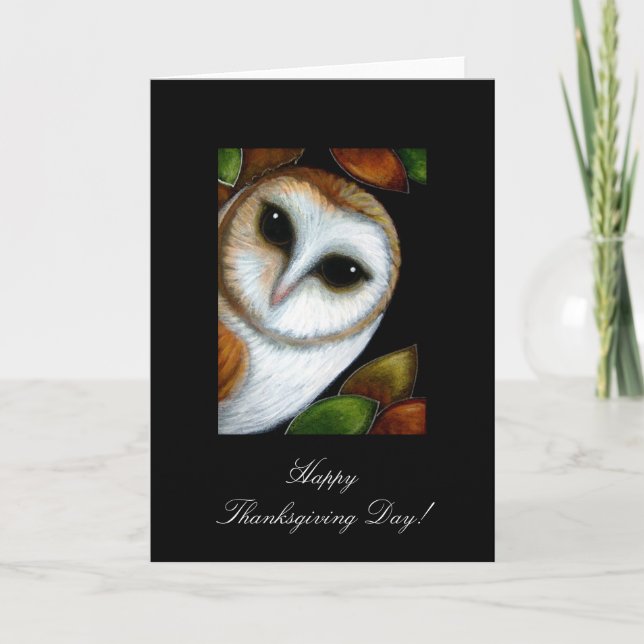 BARN OWL THANKSGIVING Card (Front)