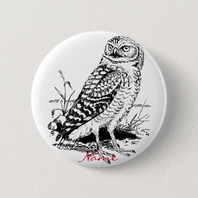 Barn Owl Thunder_Cove 6 Cm Round Badge (Front)