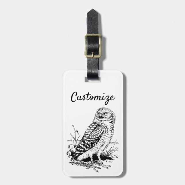 Barn Owl Thunder_Cove Luggage Tag (Front Vertical)