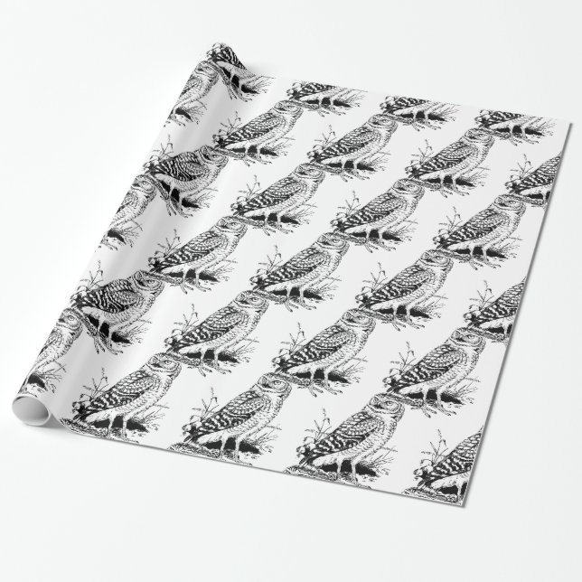 Barn Owl Thunder_Cove Wrapping Paper (Unrolled)