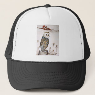 Barn owl trucker hat