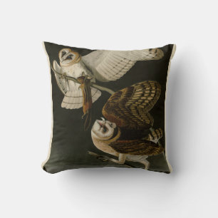 Barn Owl (Tyto alba) Audubon's Birds of America Cushion