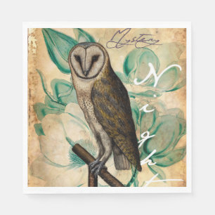 Barn Owl Vintage Napkin