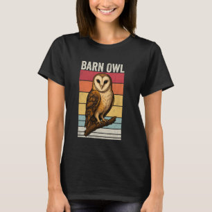 Barn Owl Vintage Sunset, Barn Owl Illustration, Ba T-Shirt