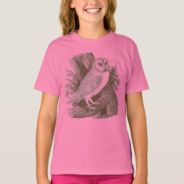 Barn Owl Woodcut T-Shirt (Front)