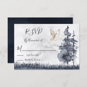 Barn Owl woodland forest Wedding response cards