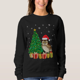 Barn Owl Xmas Tree Lighting Santa Hat Barn Owl Chr Sweatshirt