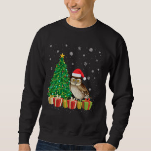 Barn Owl Xmas Tree Lighting Santa Hat Barn Owl Chr Sweatshirt