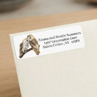 Barn Owls Watercolor Return Address