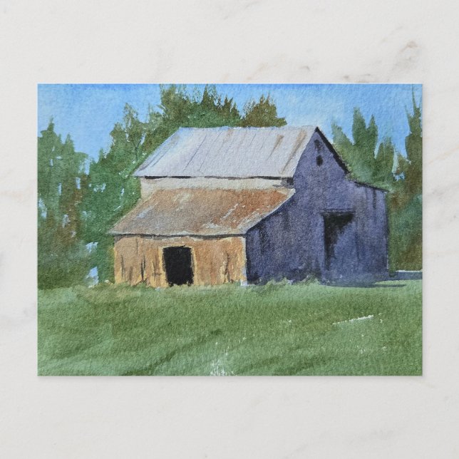 Barn Painting Watercolor  Postcard (Front)