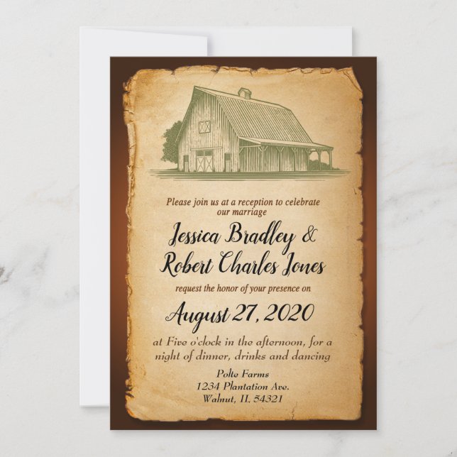 Barn Party Rustic Wedding Invitation (Front)