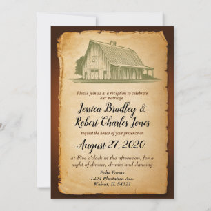 Barn Party Rustic Wedding Invitation
