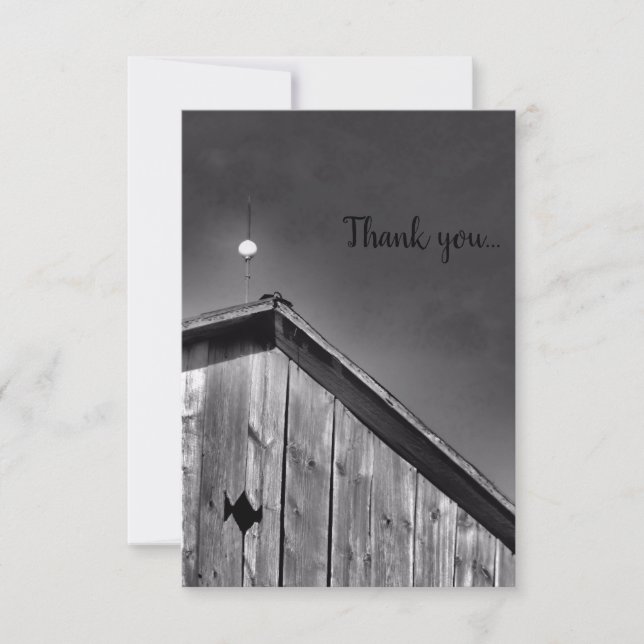Barn Peak Against the Sky Thank You Card (Front)