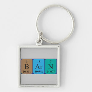 Barn periodic table name keyring